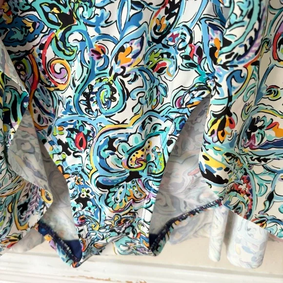 Lauren Ralph Lauren Mystic Paisley Skirted One Piece Slimming Swimsuit - Picture 4 of 8